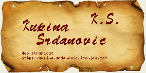 Kupina Srdanović vizit kartica